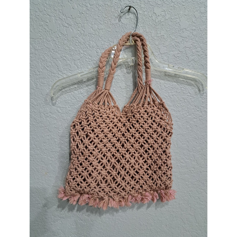 HAND WOVEN BAG - Tote Beach- Macrame Bag - Women - Handmade  Pastel Pink